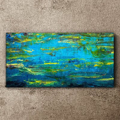 Turquoise waves and green Canvas Wall art