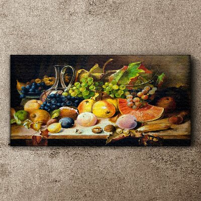 Still life with fruit and a vessel Canvas Wall art