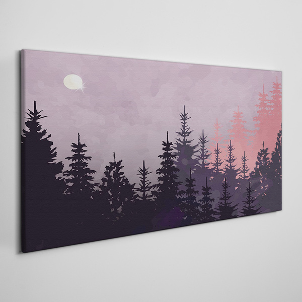 Sunset in the forest Canvas Wall art