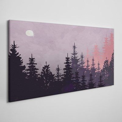 Forest moon sky Canvas Wall art