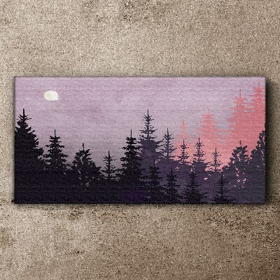 Sunset in the forest Canvas Wall art