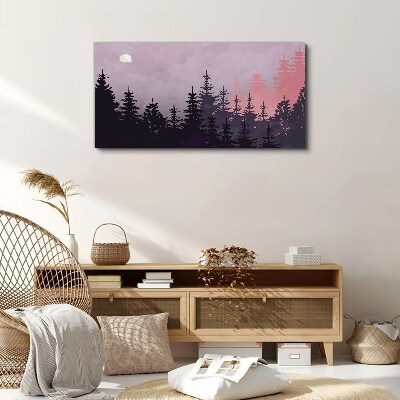 Sunset in the forest Canvas Wall art
