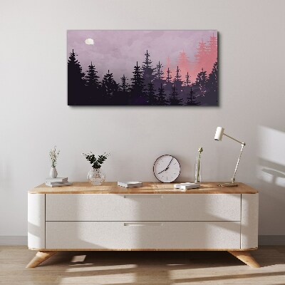 Sunset in the forest Canvas Wall art