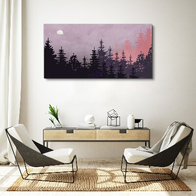Sunset in the forest Canvas Wall art