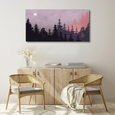 Sunset in the forest Canvas Wall art