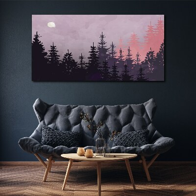 Forest moon sky Canvas Wall art