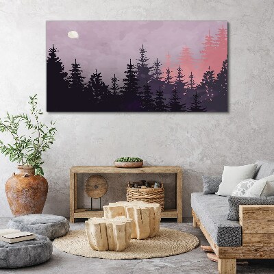 Sunset in the forest Canvas Wall art
