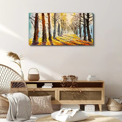 Autumn tree alley Canvas print