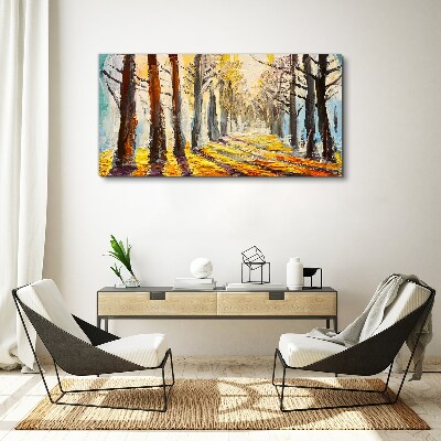 Painting forest tree Canvas print