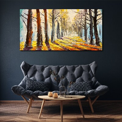 Autumn tree alley Canvas print