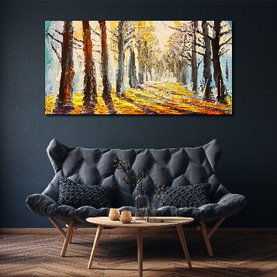 Painting forest tree Canvas print