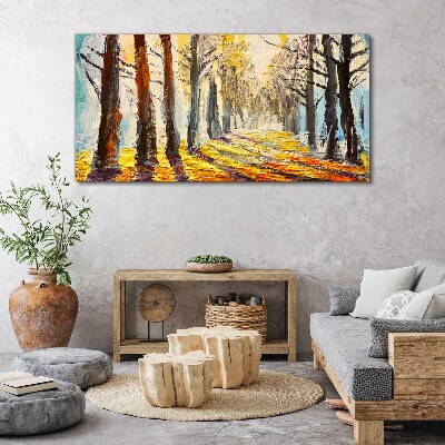 Autumn tree alley Canvas print