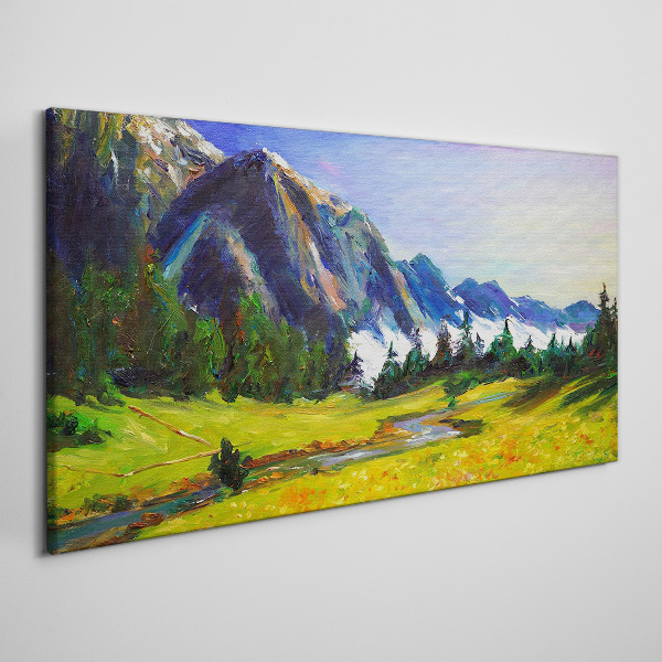 Mountain landscape in spring colors Canvas Wall art