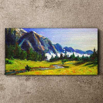 Mountain landscape in spring colors Canvas Wall art