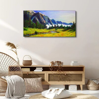 Mountain landscape in spring colors Canvas Wall art