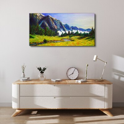 Mountain landscape in spring colors Canvas Wall art