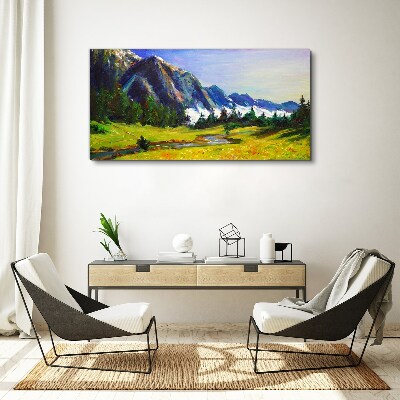 Mountain landscape in spring colors Canvas Wall art