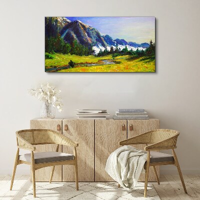 Mountain landscape in spring colors Canvas Wall art