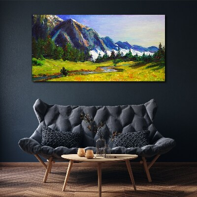 Mountain landscape in spring colors Canvas Wall art