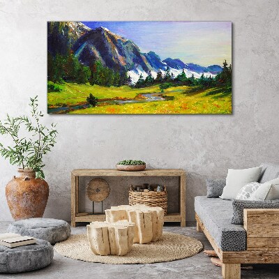Mountain landscape in spring colors Canvas Wall art