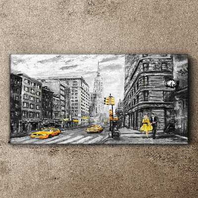 New York street in yellow cabs Canvas print