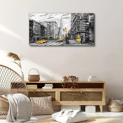 New York street in yellow cabs Canvas print
