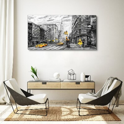 New York street in yellow cabs Canvas print