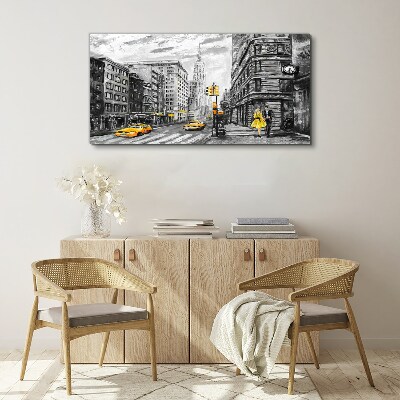 New York street in yellow cabs Canvas print