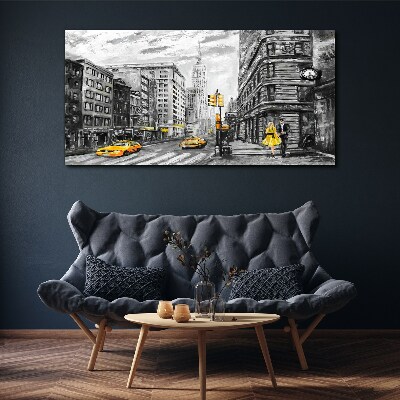 New York street in yellow cabs Canvas print
