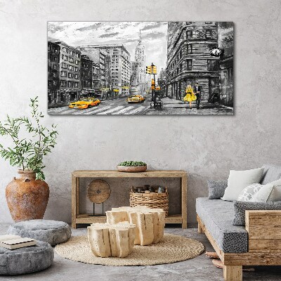 New York street in yellow cabs Canvas print