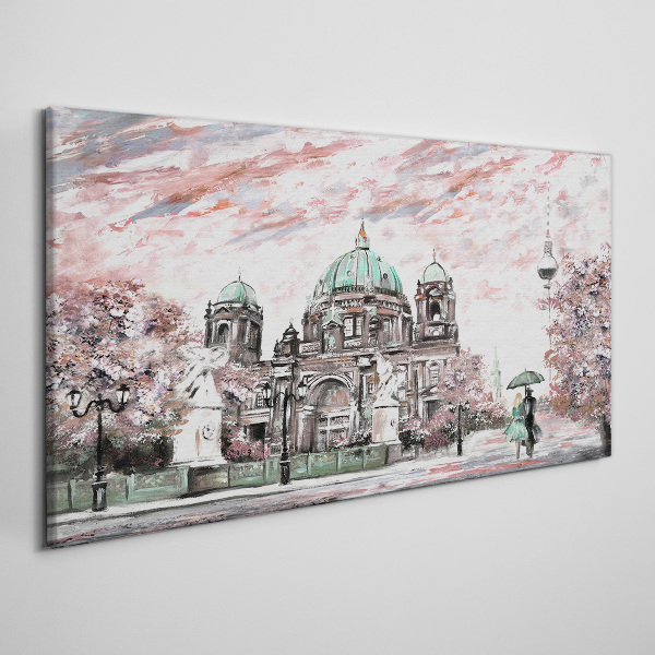 Berlin architecture in spring colors Canvas print
