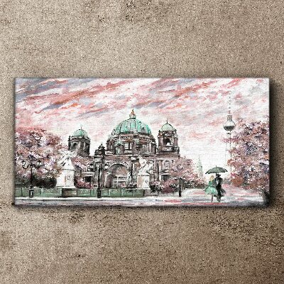 Berlin architecture in spring colors Canvas print