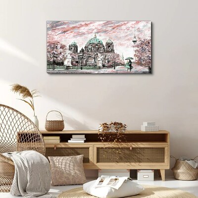 Berlin architecture in spring colors Canvas print