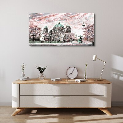 Berlin architecture in spring colors Canvas print