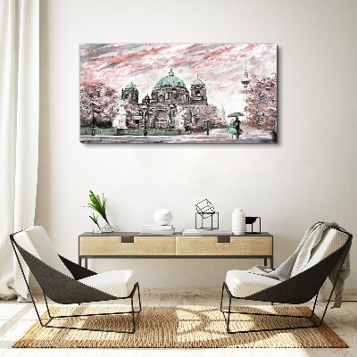 Berlin architecture in spring colors Canvas print