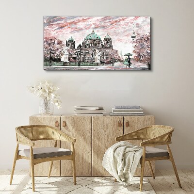 Berlin architecture in spring colors Canvas print