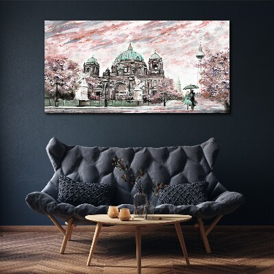 Berlin architecture in spring colors Canvas print