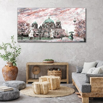 Berlin architecture in spring colors Canvas print
