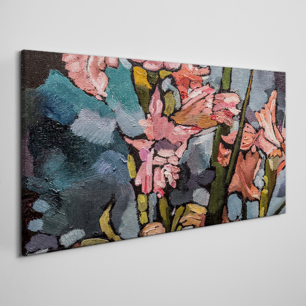 Floral landscape in shades of pink Canvas print