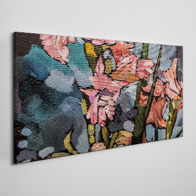 Floral landscape in shades of pink Canvas print