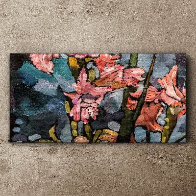 Floral landscape in shades of pink Canvas print