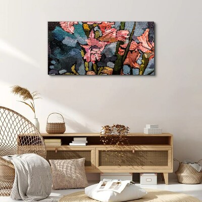 Floral landscape in shades of pink Canvas print
