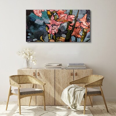 Floral landscape in shades of pink Canvas print