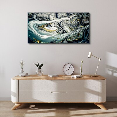 Golden veins in the sea depths Canvas Wall art