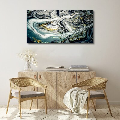 Golden veins in the sea depths Canvas Wall art