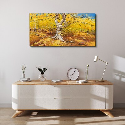 Golden forest in autumn aura Canvas Wall art