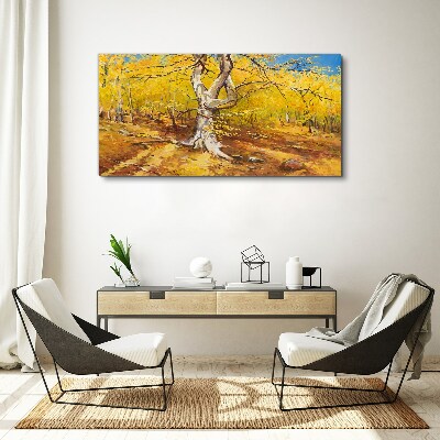 Golden forest in autumn aura Canvas Wall art