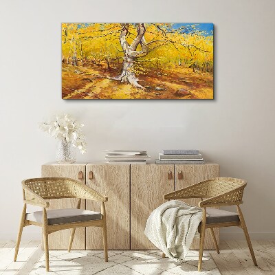 Golden forest in autumn aura Canvas Wall art