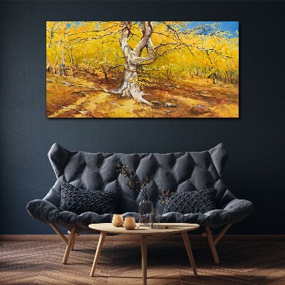 Golden forest in autumn aura Canvas Wall art