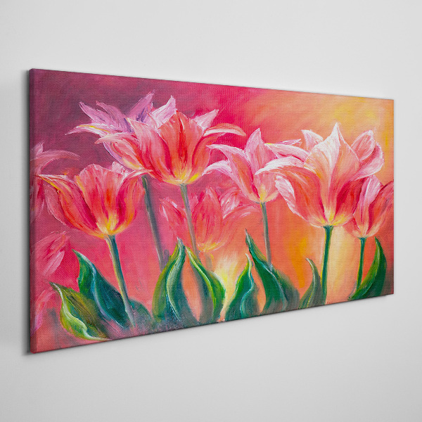 Tulips in shades of pink Canvas Wall art